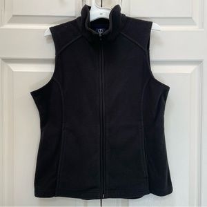 Land’s End S Black Full-Zip Up Fleece Vest Jacket with Pockets